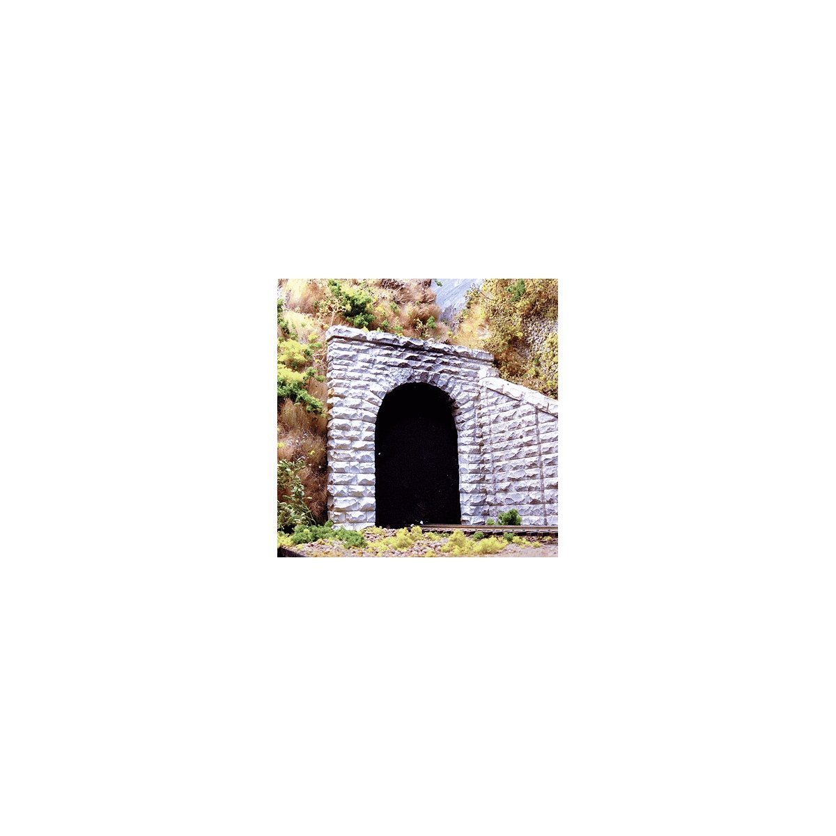 Single-Track Cut Stone Tunnel Portal -- 4-1/2 x 4-1/2′ 11.4 x 11.4cm, HO, Chooch Enterprises 8340