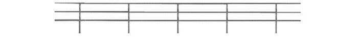 3-Rail Pipe Railing -- 4 Pieces, 16′ 40.6cm Length Total, HO, Tichy Train Group 8276