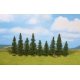 Fir Trees pkg(9) -- 3-1/8 to 4-3/4′ 8 to 12cm Tall w/Flat Base, HO, Walthers SceneMaster 1160
