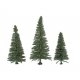 Fir Trees pkg(9) -- 3-1/8 to 4-3/4′ 8 to 12cm Tall w/Flat Base, HO, Walthers SceneMaster 1160