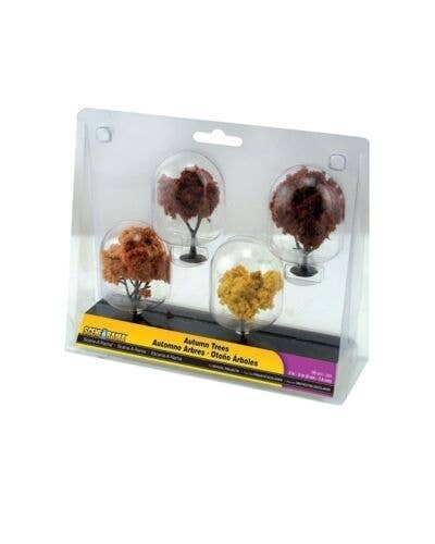 Scene-A-Rama(TM) Diorama Trees -- Autumn Trees pkg(4) - 2 to 3′ 5.1 to 7.6cm, HO, Woodland Scenics 4153