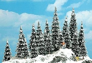 Snow-Covered Pine Trees -- 2-3/8 to 5-3/8′ 6 to 13.5cm pkg(20), HO, Busch Gmbh & Co Kg 6466