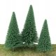Pine Trees pkg(10) -- 3-3/8 to 5-1/2′ 8 to 14cm (Includes Pin Base), All Scales, Walthers SceneMaster 1180
