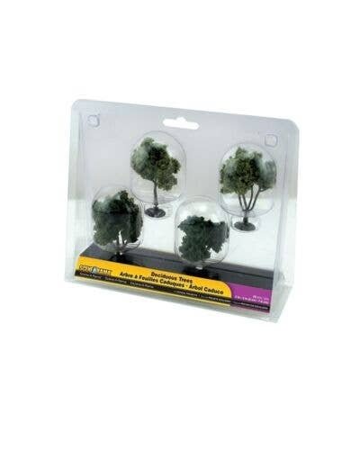 Scene-A-Rama(TM) Diorama Trees -- Deciduous Trees pkg(4) - 2 to 2-1/2′ 5.1 to 6.4cm Tall, HO, Woodland Scenics 4150
