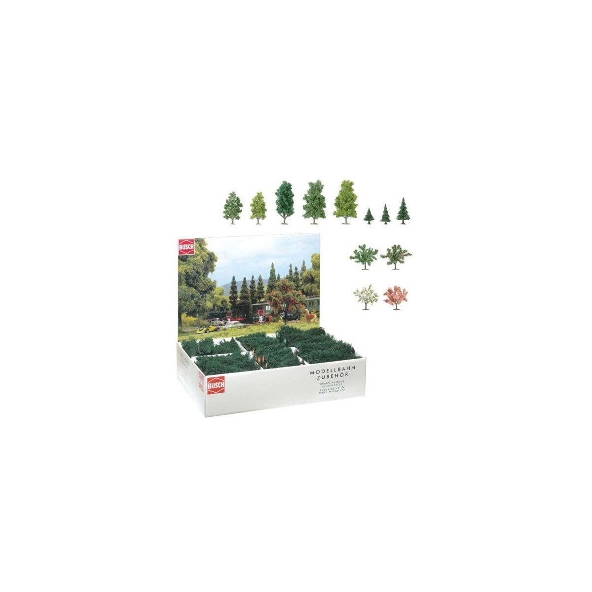 Mixed Tree Bulk Pack -- Mixed, Pine, Deciduous & Blooming pkg(204), All Scales, Busch Gmbh & Co Kg 6333