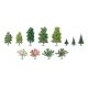 Mixed Tree Bulk Pack -- Mixed, Pine, Deciduous & Blooming pkg(204), All Scales, Busch Gmbh & Co Kg 6333