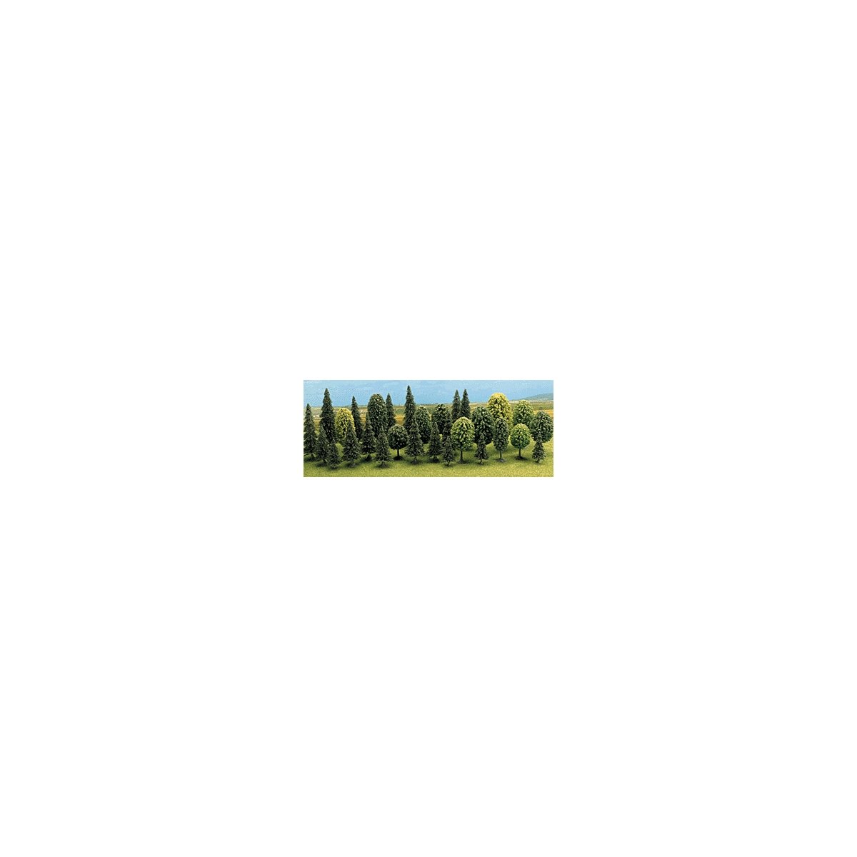 Mixed Forest Trees pkg(30) -- 12 Deciduous: 2-3/4 to 4-15/16′ 18 Pine: 2-3/8 to 5-5/16, All Scales, Busch Gmbh & Co Kg 6489