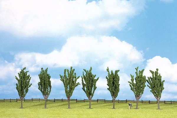 Classic Series Deciduous Tree Economy Pack -- Poplar 4-3/4′ 12cm Tall pkg(7), All Scales, Noch Gmbh & Co 25098
