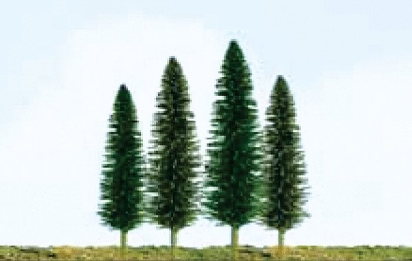 Cedar Trees -- 4 to 6′ 10.2 to 15.2cm pkg(24), HO, JTT Miniature Tree 92031