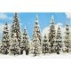 Winter Set -- Includes 10 White Trees, Snowman, Aviary and Snow-Powder, All Scales, Busch Gmbh & Co Kg 6465