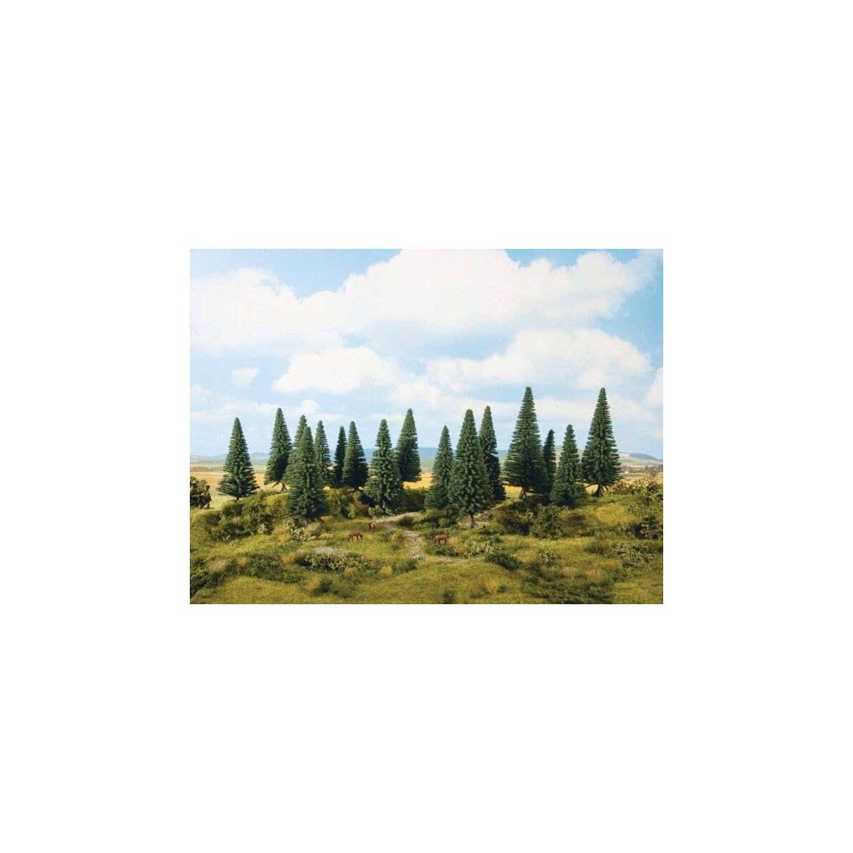 Fir Trees -- 5-1/2 to 7-1/16′ 14 to 18cm Tall pkg(6), All Scales, Noch Gmbh & Co 24642