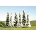 SceneScapes(TM) Layout-Ready Trees -- Pine Trees with Snow 8-10′ pkg(3), O, Bachmann Industries 32202