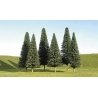 SceneScapes(TM) Layout-Ready Trees -- Pine Trees 8-10′ pkg(3), O, Bachmann Industries 32201