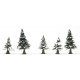 Trees (pkg 20) -- Snow Covered Pines 1-3/32 to 2-11/64′ 3-6cm Tall, N, Busch Gmbh & Co Kg 6566