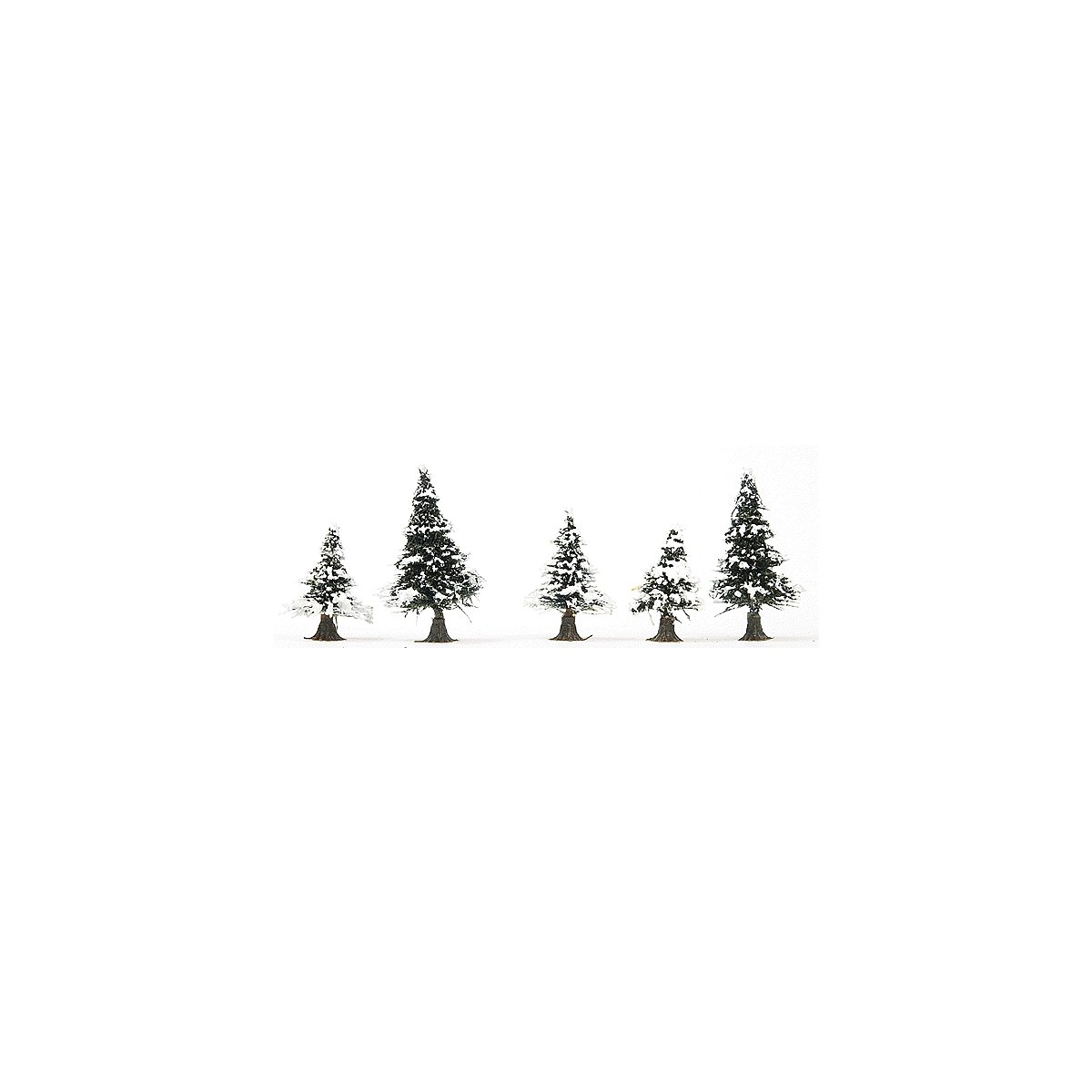 Trees (pkg 20) -- Snow Covered Pines 1-3/32 to 2-11/64′ 3-6cm Tall, N, Busch Gmbh & Co Kg 6566