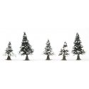 Trees (pkg 20) -- Snow Covered Pines 1-3/32 to 2-11/64′ 3-6cm Tall, N, Busch Gmbh & Co Kg 6566
