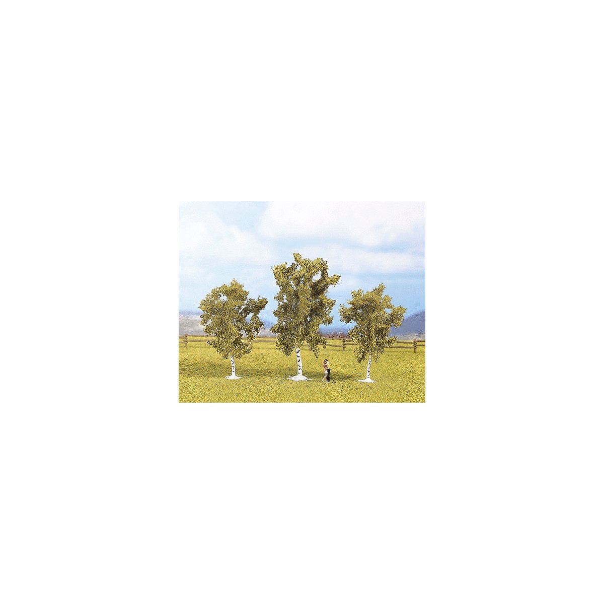 Multi-Tree Packs -- Birch 3-1/8 to 3-15/16′ 8 to 10cm pkg(3), HO, Noch Gmbh & Co 25120