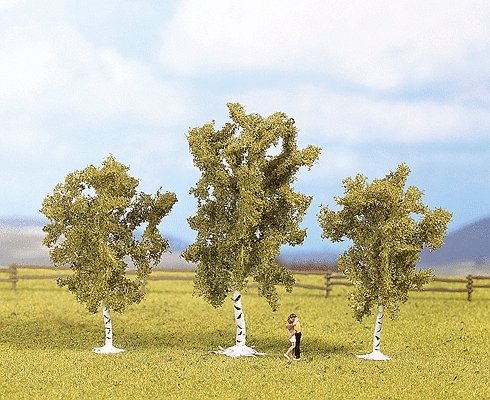 Multi-Tree Packs -- Birch 3-1/8 to 3-15/16′ 8 to 10cm pkg(3), HO, Noch Gmbh & Co 25120