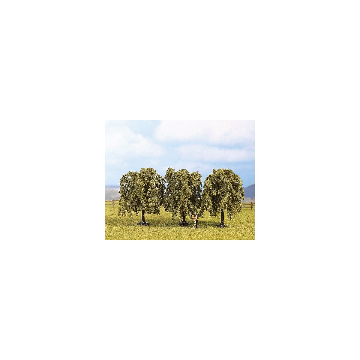 Multi-Tree Packs -- Weeping Willow 3-1/8′ 8cm pkg(3), HO, Noch Gmbh & Co 25130