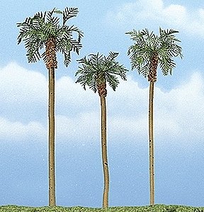 Ready Made Premium Trees(TM) -- Royal Palm - 1 Each: 4-5/8, 3-1/2 & 4′ 11.7, 8.9 & 10.2, All Scales, Woodland Scenics 1617