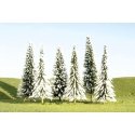 SceneScapes(TM) Layout-Ready Trees -- Pine Trees with Snow - 3 to 4′ 7.6 to 10.2cm pkg(9), N, Bachmann Industries 32102