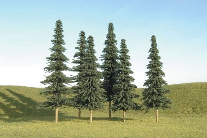 Spruce Trees - SceneScapes(TM) -- 5 to 6′ 12.7 to 15.2cm pkg(6), HO, Bachmann Industries 32004