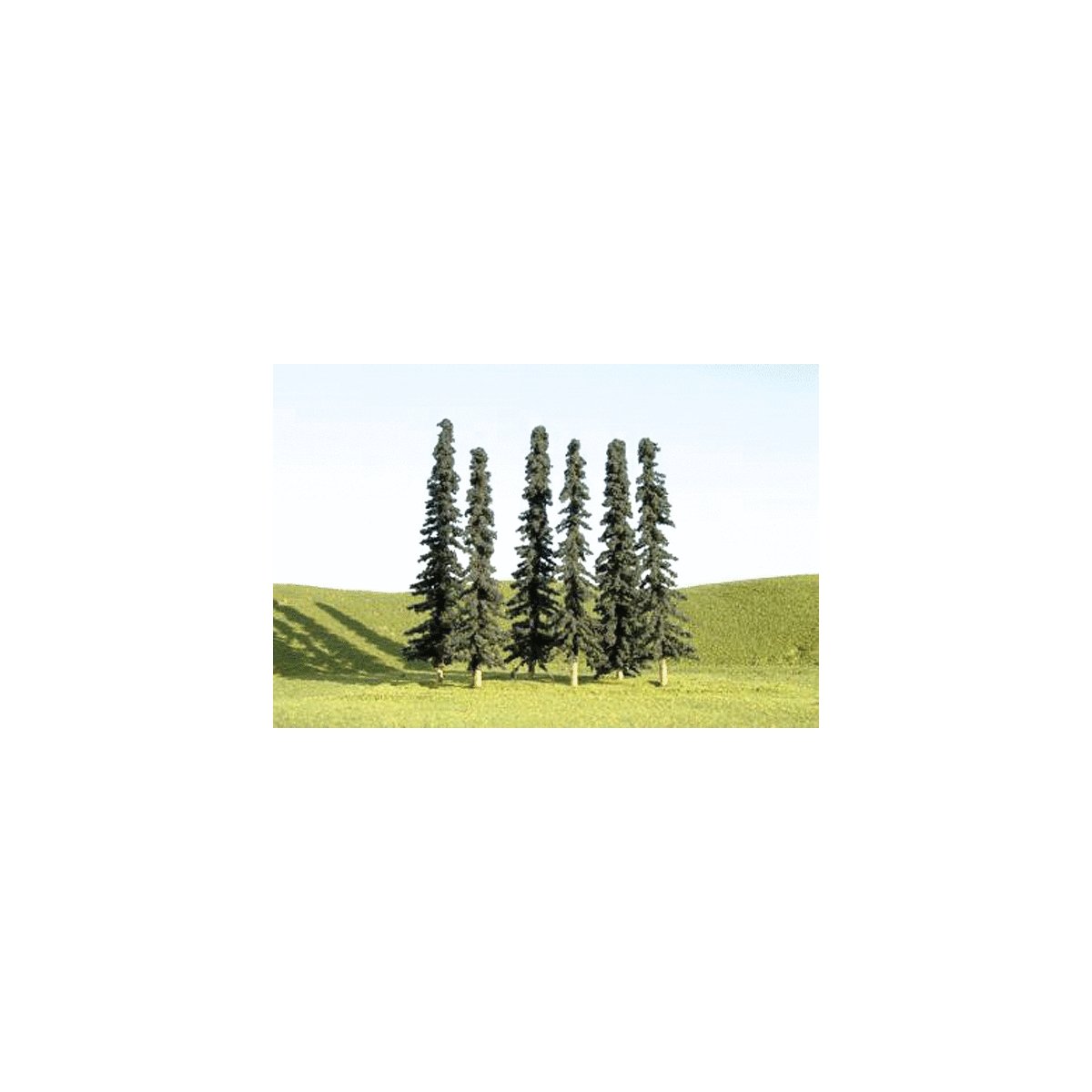 SceneScapes(TM) Layout-Ready Trees -- Conifer Trees 3-4′ pkg(9), N, Bachmann Industries 32103