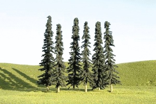 SceneScapes(TM) Layout-Ready Trees -- Conifer Trees 3-4′ pkg(9), N, Bachmann Industries 32103