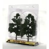 Ready-Made `Realistic Trees` - Deciduous - 7 to 8` 17.8 to 20.3cm pkg(2) -- Medium Gree, All Scales, Woodland Scenics 1518