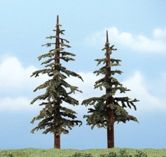 Ready Made Premium Trees(TM) -- Lodgepole Pines - 5 to 6′ 12.7 to 15.2cm pkg(2), All Scales, Woodland Scenics 1628