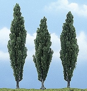 Ready Made Premium Trees(TM) - Deciduous -- Poplar - 1 Each 3-1/2, 4 & 4-1/2′ 8.9, 10.2, All Scales, Woodland Scenics 1611