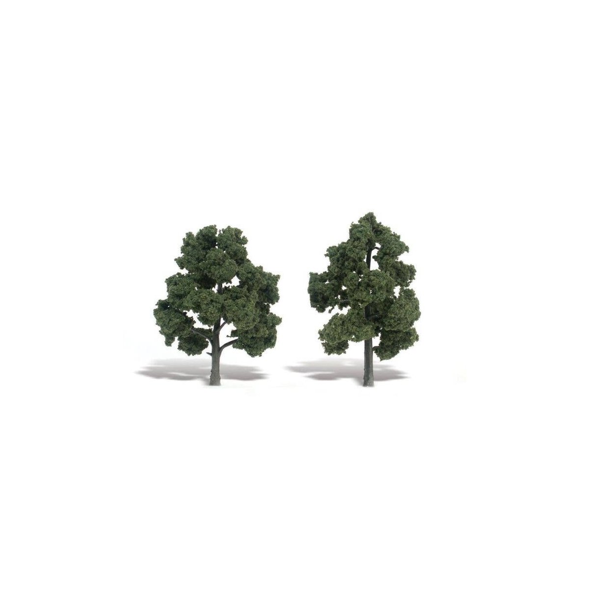 Ready-Made `Realistic Trees` - Deciduous - 6 to 7` 15.2 to 17.8cm pkg(2) -- Medium Gree, All Scales, Woodland Scenics 1516