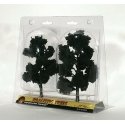 Ready-Made `Realistic Trees` - Deciduous - 6 to 7` 15.2 to 17.8cm pkg(2) -- Dark Green, All Scales, Woodland Scenics 1517