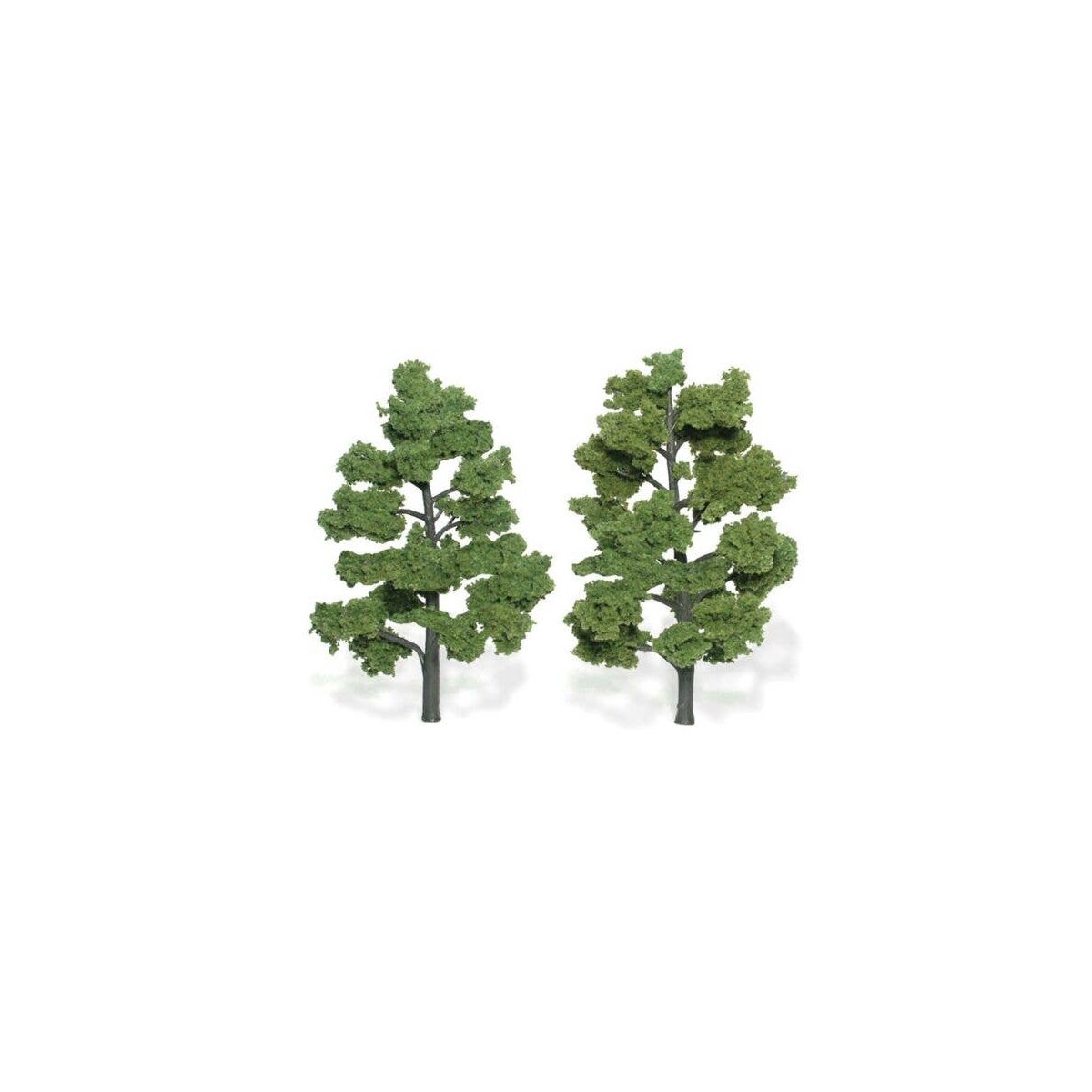 Ready-Made `Realistic Trees` - Deciduous - 6 to 7` 15.2 to 17.8cm pkg(2) -- Light Green, All Scales, Woodland Scenics 1515
