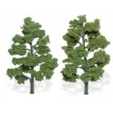 Ready-Made `Realistic Trees` - Deciduous - 6 to 7` 15.2 to 17.8cm pkg(2) -- Light Green, All Scales, Woodland Scenics 1515