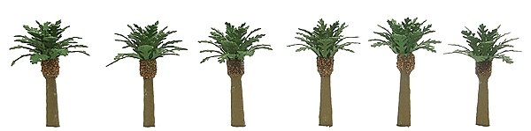 Professional Series Phoenix Palm Trees -- 1-1/2′ 3.8cm Tall pkg(6), Z, JTT Miniature Tree 94352