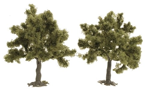 Trees -- Fruit Tree - 4-5/16′ 110mm pkg(2), HO, Busch Gmbh & Co Kg 6857