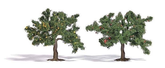 Trees with Fruit -- 2-15/16′ 7.5cm Tall pkg(2), All Scales, Busch Gmbh & Co Kg 6849