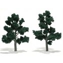 Ready-Made `Realistic Trees` - Deciduous - 5 to 6` 12.7 to 15.2cm pkg(2) -- Dark Green, All Scales, Woodland Scenics 1514
