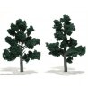 Ready-Made `Realistic Trees` - Deciduous - 5 to 6` 12.7 to 15.2cm pkg(2) -- Dark Green, All Scales, Woodland Scenics 1514