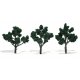 Ready-Made `Realistic Trees` - Deciduous - 4 to 5` 10.2 to 12.7cm pkg(3) -- Dark Green, All Scales, Woodland Scenics 1511