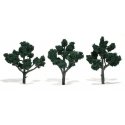 Ready-Made `Realistic Trees` - Deciduous - 4 to 5` 10.2 to 12.7cm pkg(3) -- Dark Green, All Scales, Woodland Scenics 1511