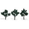 Ready-Made `Realistic Trees` - Deciduous - 4 to 5` 10.2 to 12.7cm pkg(3) -- Dark Green, All Scales, Woodland Scenics 1511