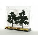 Ready-Made `Realistic Trees` - Deciduous - 5 to 6` 12.7 to 15.2cm pkg(2) -- Medium Gree, All Scales, Woodland Scenics 1513