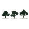 Ready-Made `Realistic Trees` - Deciduous - 3 to 4` 7.6 to 10.2cm pkg(3) -- Dark Green, All Scales, Woodland Scenics 1508