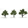 Ready-Made `Realistic Trees` - Deciduous - 3 to 4` 7.6 to 10.2cm pkg(3) -- Light Green, All Scales, Woodland Scenics 1506