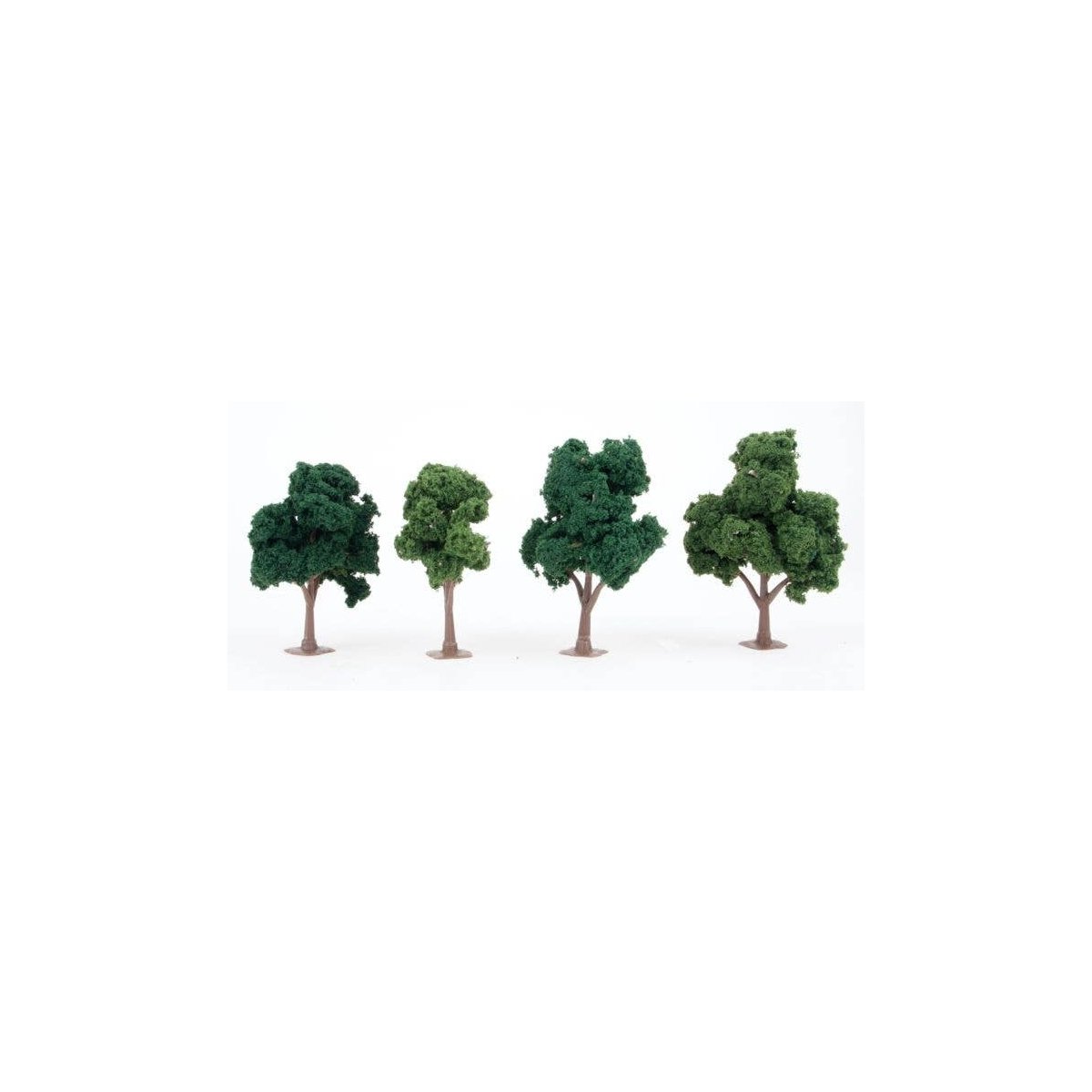 Deciduous Trees - Super Scenic Series -- Green 4 - 5′ 10.2 - 12.7cm pkg(4), All Scales, JTT Miniature Tree 92132