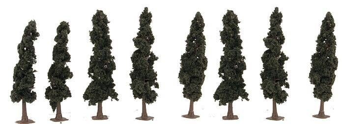 Evergreen-Conifer Trees - Super Scenic Series -- 4-1/4 - 4-5/16′ 10.8 - 11cm pkg(8), All Scales, JTT Miniature Tree 92134