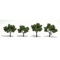Ready-Made `Realistic Trees` - Deciduous - 2 to 3` 5.1 to 7.6cm pkg(4) -- Light Green, All Scales, Woodland Scenics 1503