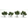 Ready-Made `Realistic Trees` - Deciduous - 2 to 3` 5.1 to 7.6cm pkg(4) -- Light Green, All Scales, Woodland Scenics 1503
